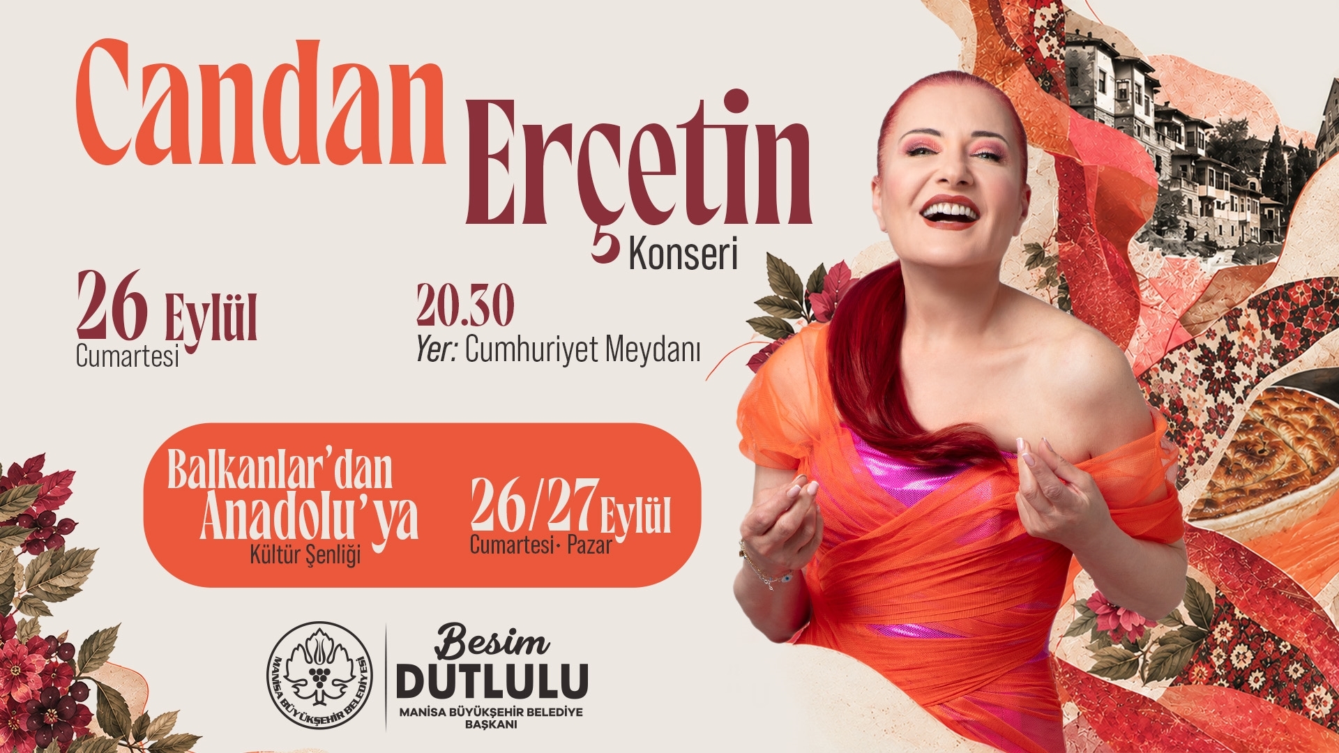 Candan Erçetin Manisa konseri — 26 Eylül 2026, Cumhuriyet Meydanı